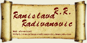 Ranislava Radivanović vizit kartica